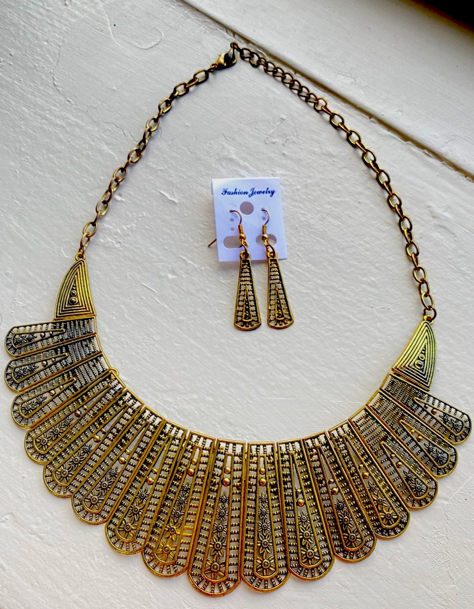 Women Bohemian Ethnic style Retro Necklace with Earrings Casual Wear
