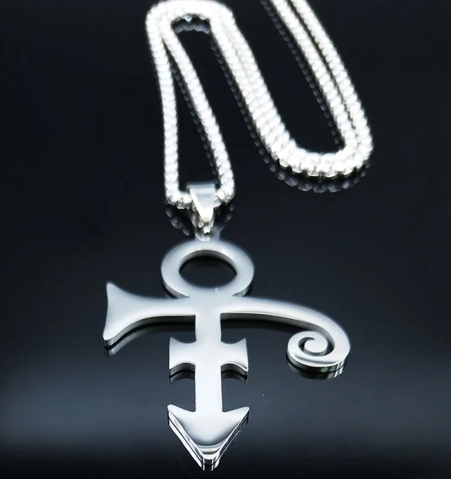 New Prince Love Symbol Necklace Large Stainless Pendant Peace Rip Memorial