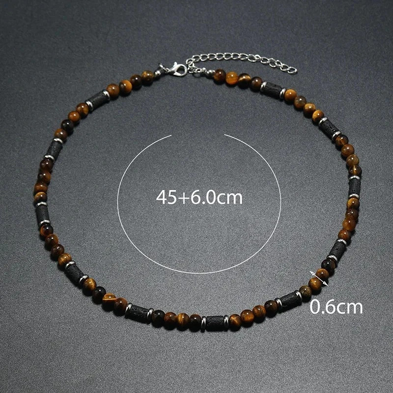Black Beaded Necklace Natural Commemorative Gift Bohemian Necklace Men’s US