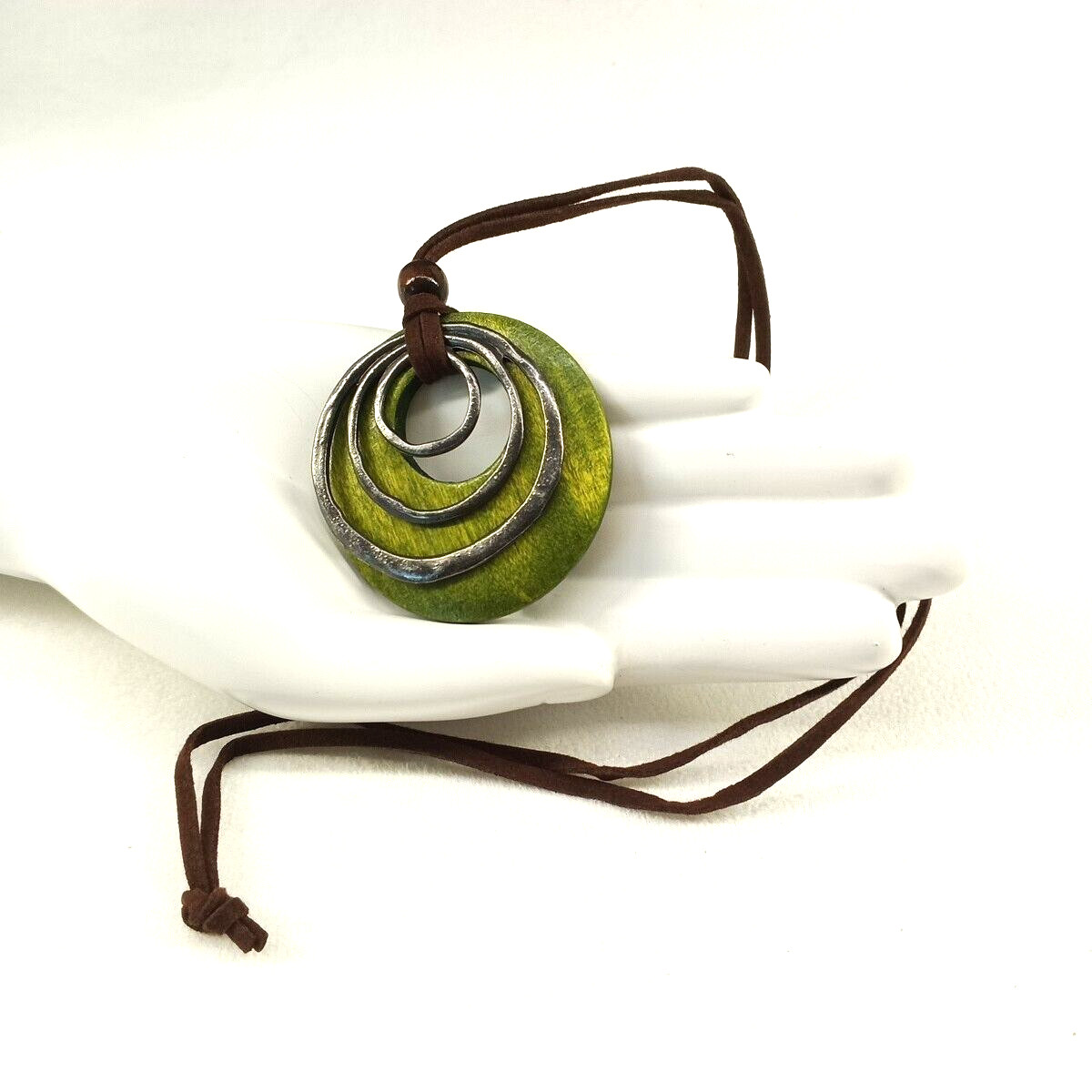 Women’s Hippie Awakened Boho Necklace Metal Wood Felt One Size