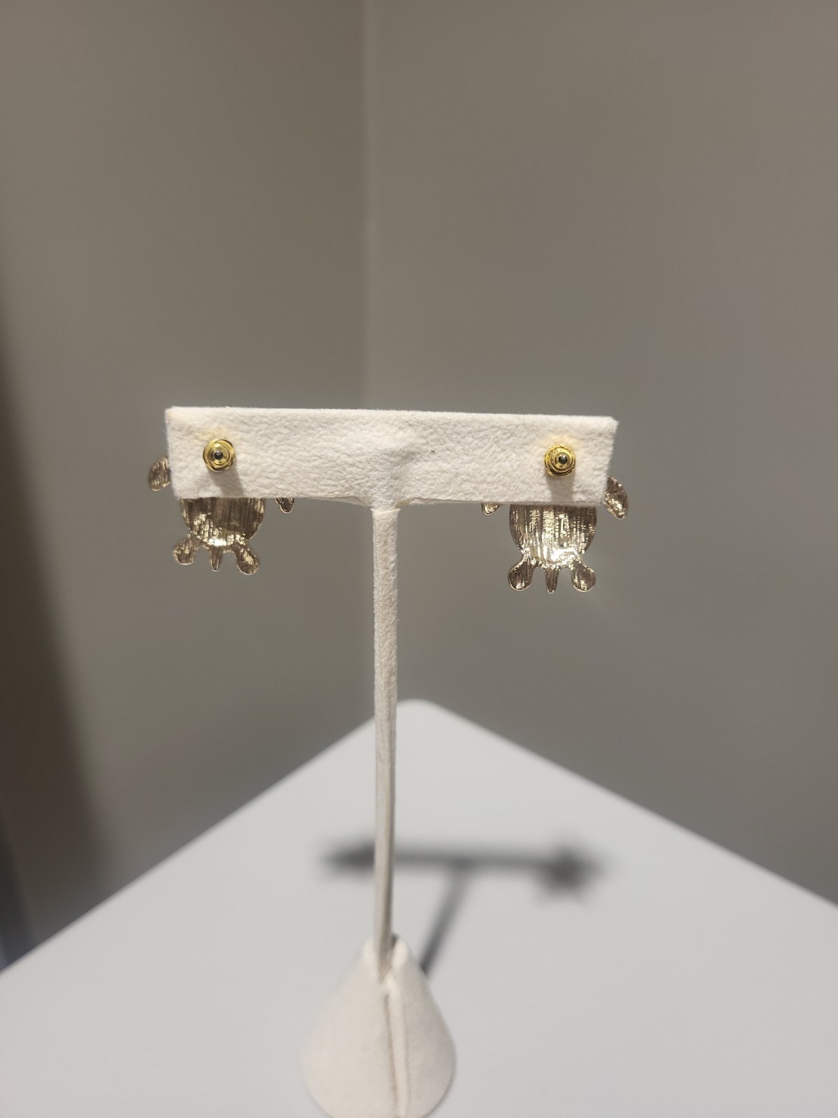 Gold Tone Turtle Stud Earrings 2.5cm