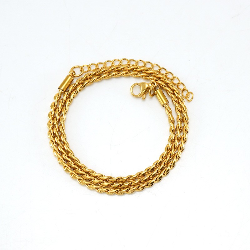 14K Gold Titanium Alloy Necklace Thin Box Chain Twist Chain Stackable Jewelry