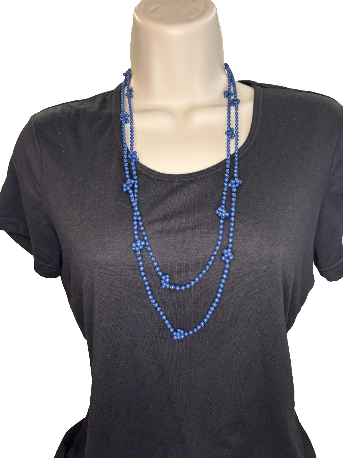 Women’s BOHO Blue Beaded Layered Simple Essential Everyday Classic Necklace