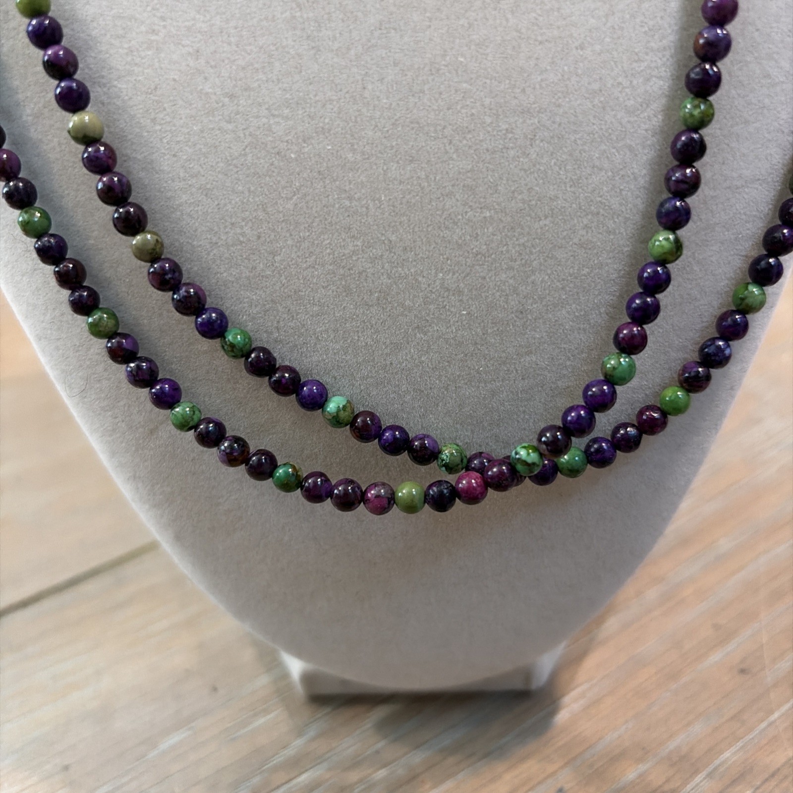 Jay King DRT Sterling 925 Zoisite Fluorite Bead Double Strand Necklace 19”