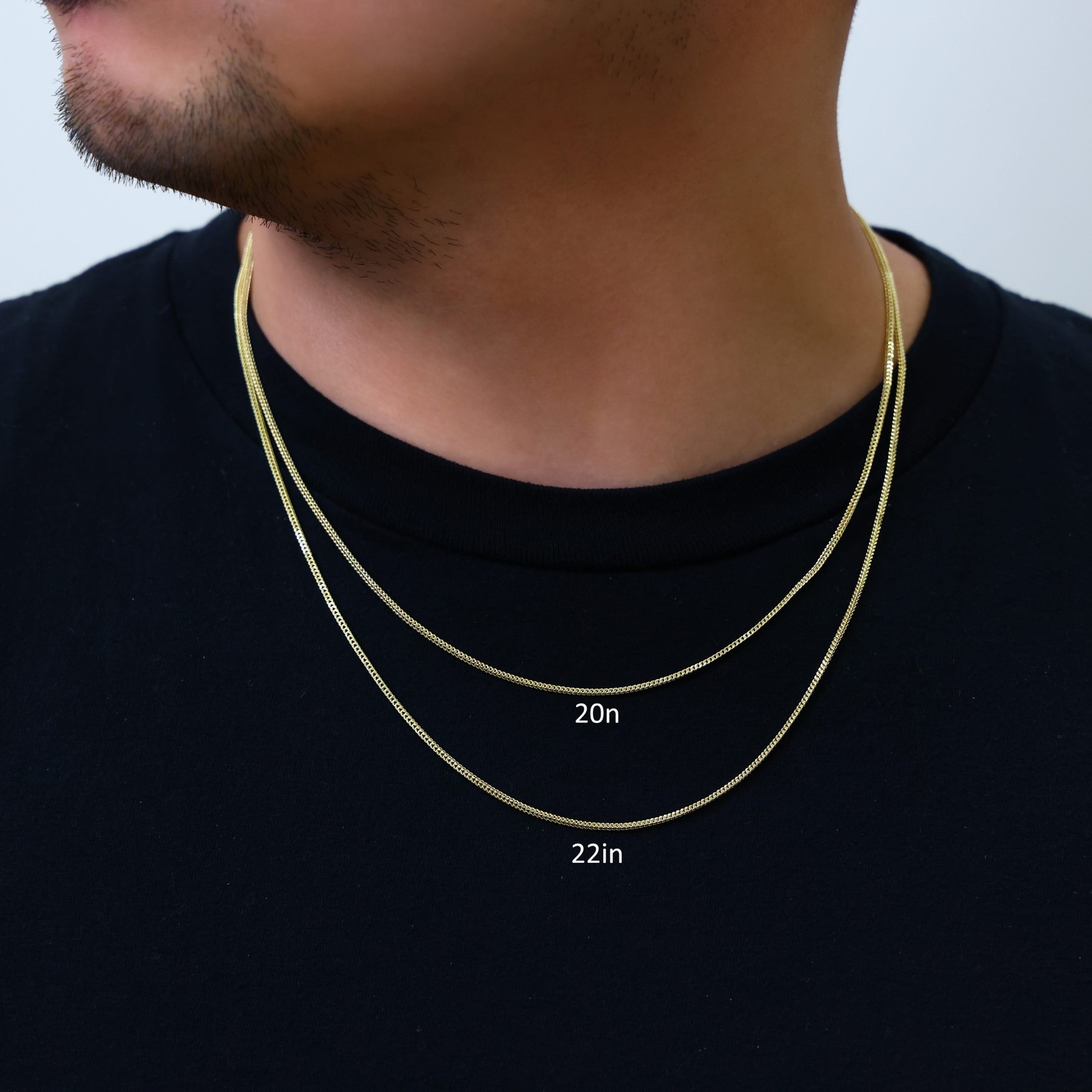 10K Yellow Gold 1.5mm-6mm Franco Square Box Chain Necklace Mens Womens 16″- 30″