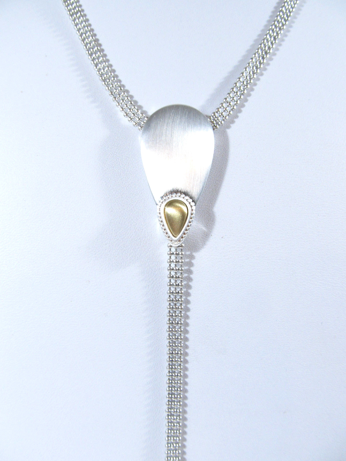 Lucky Brand Two-Tone Satin Y Lariat Necklace 18″L NWT