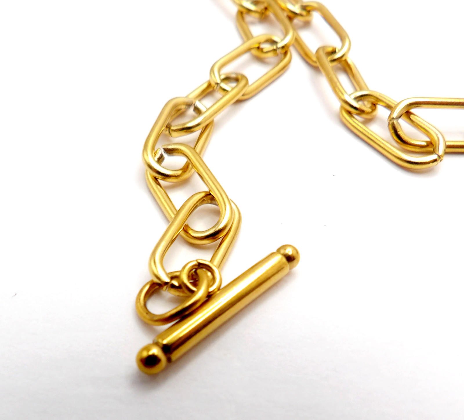 Layering Gold Paperclip Chain Necklace, Vintage Coin Pendant Toggle Choker Gift