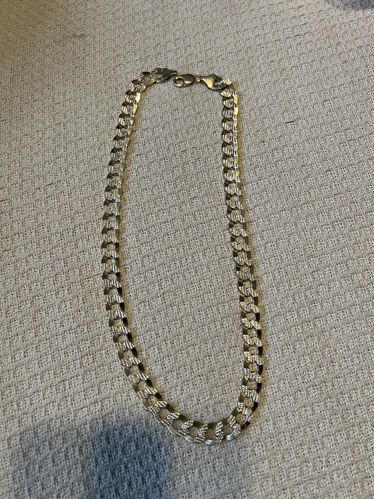 10k Two-Tone Solid Gold Cuban/Curb Link Chain Necklace w/ Lobster Clasp, 8mm 98g