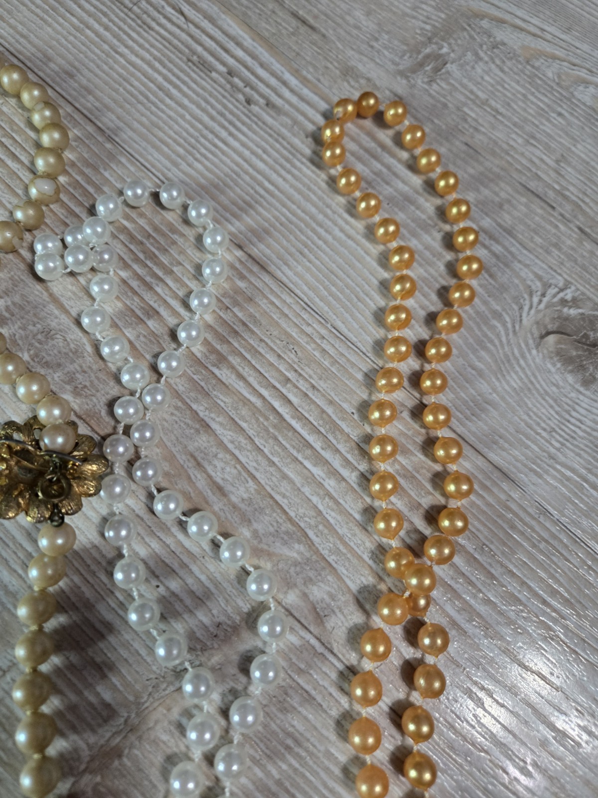 Assorted Plastic Beaded Necklaces Lot Of 6