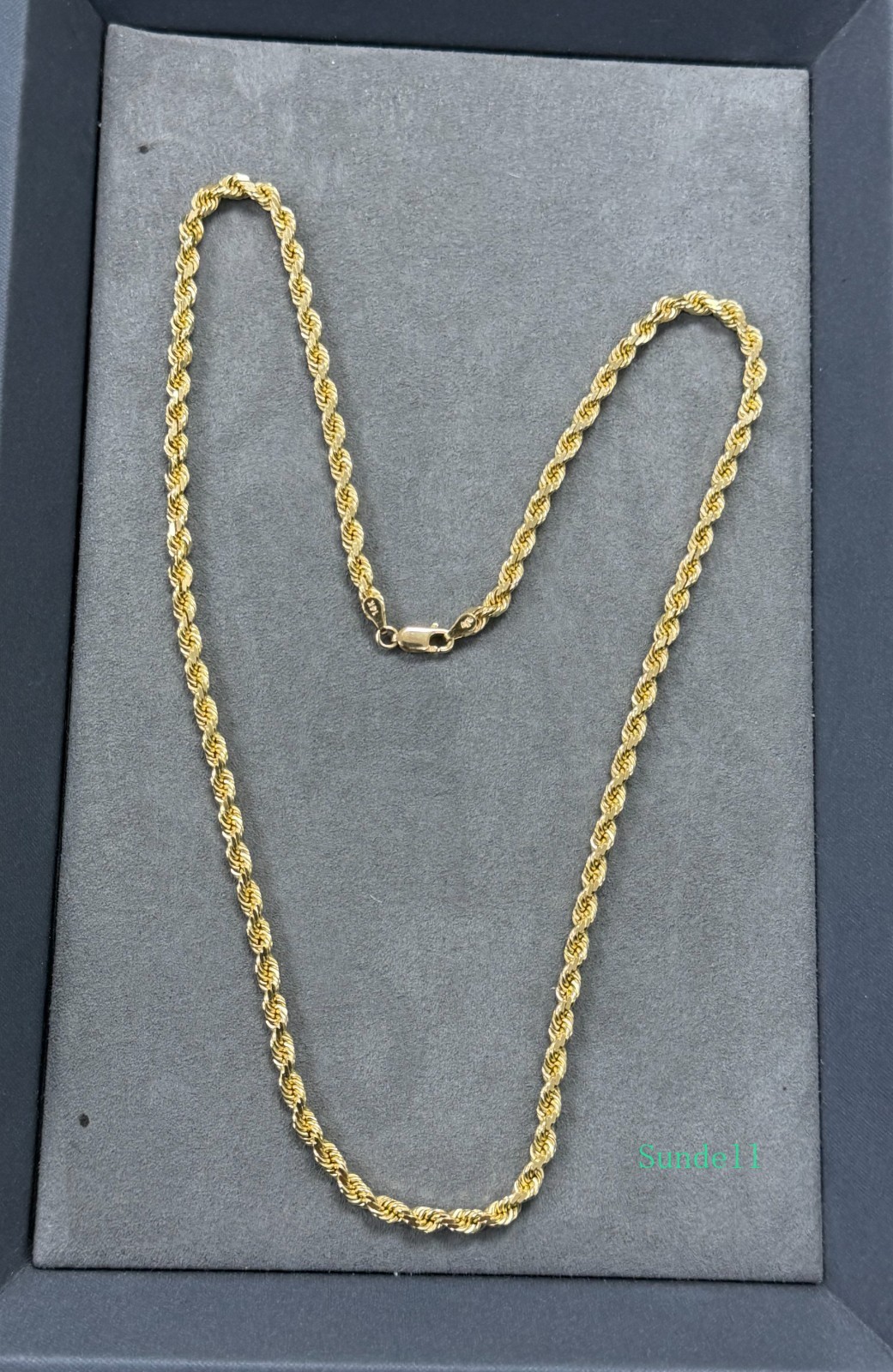 14k Solid Gold Diamond Cut 4mm Rope Chain 20” Inches 26.10 Grams