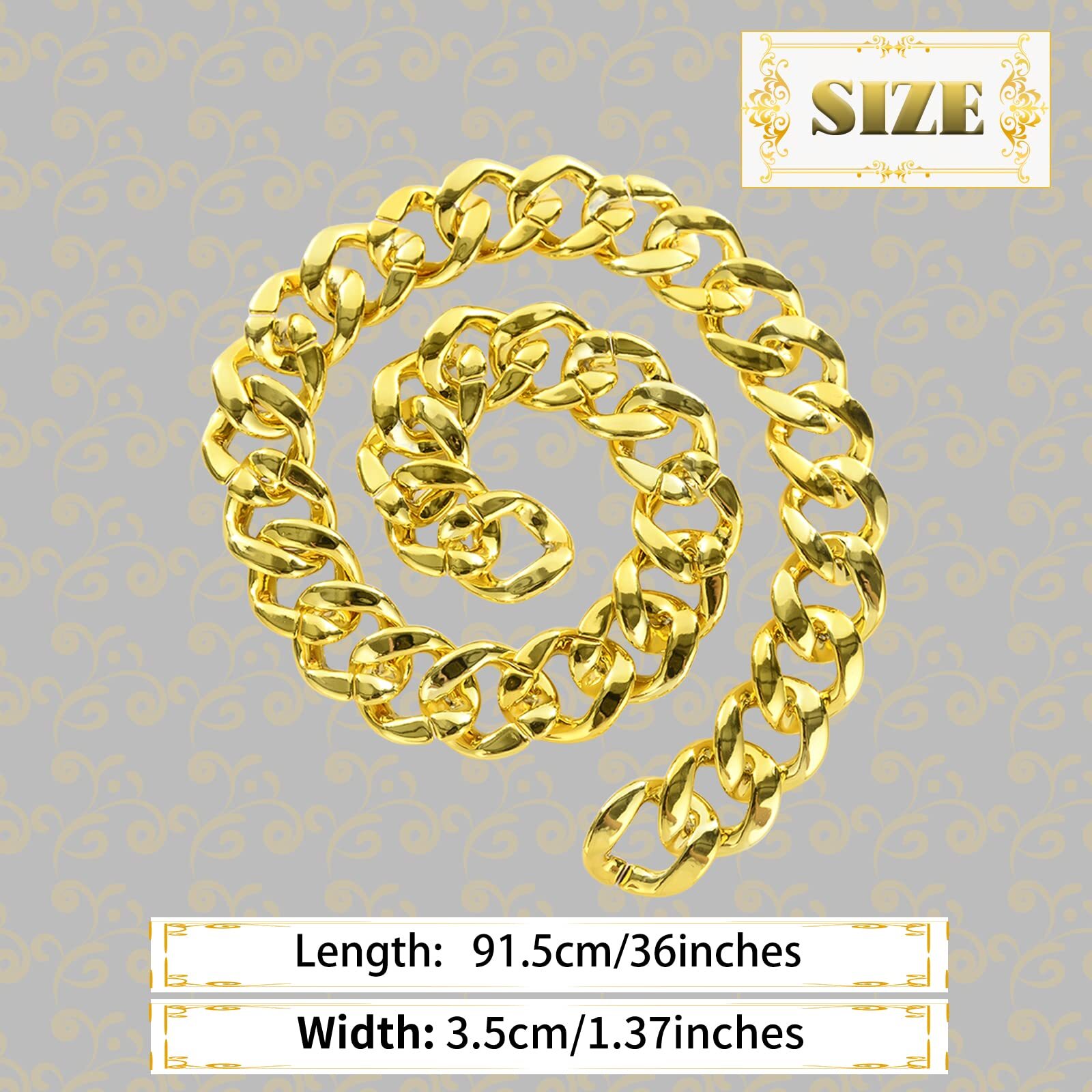 36 Big Chunky Necklace Fake Gold Chain MenS hip hop rapper chain fake gold