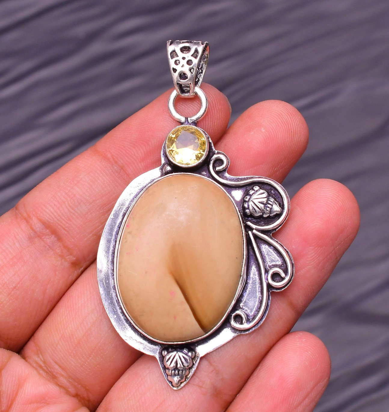 Mookaite Jasper Gemstone 925 Sterling Silver Jewelry Pendant 2.44″