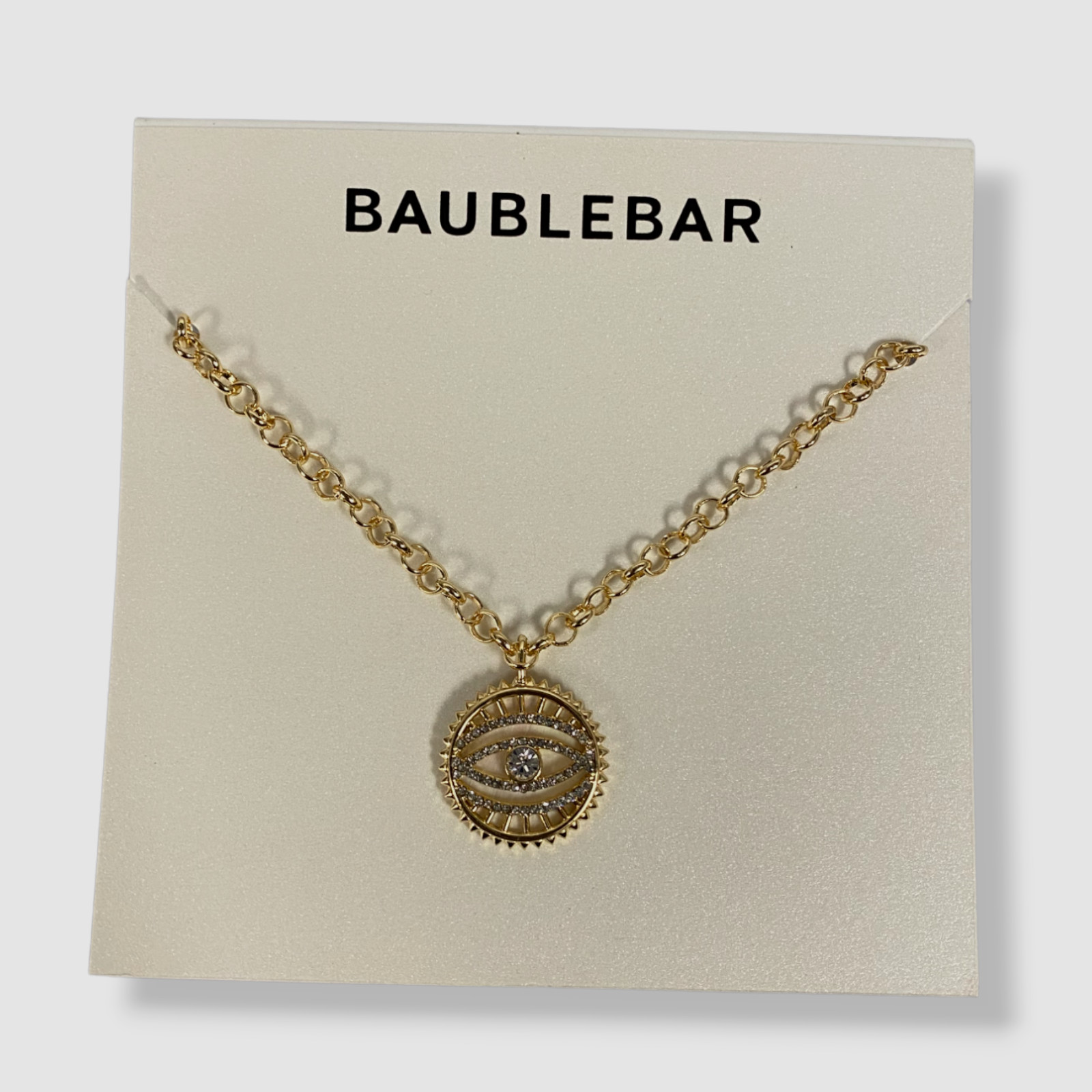 $38 BaubleBar Women’s Gold Edessa Pave Evil Eye Ray Pendant Necklace