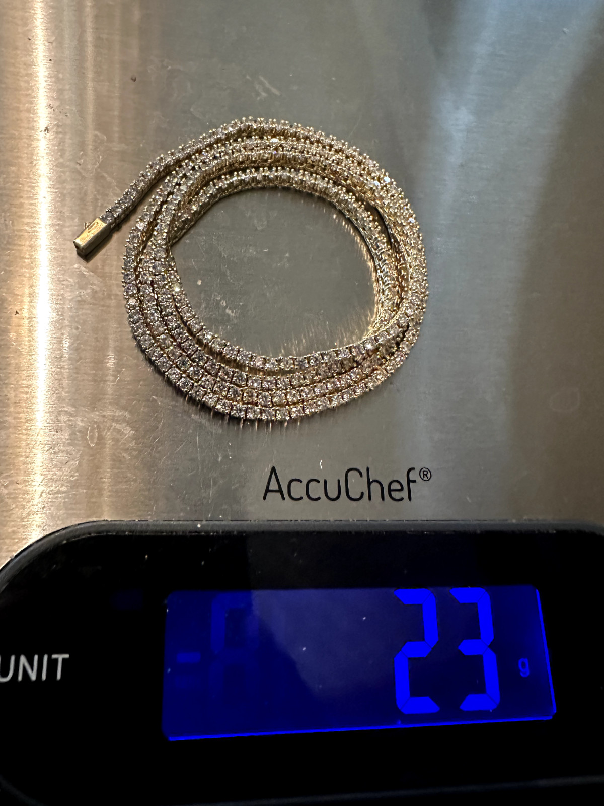 14k STAMPED 2mm Tennis Chain Necklace 10.6ctw Lab Sim VVS1 Diamonds GOLD 12g+