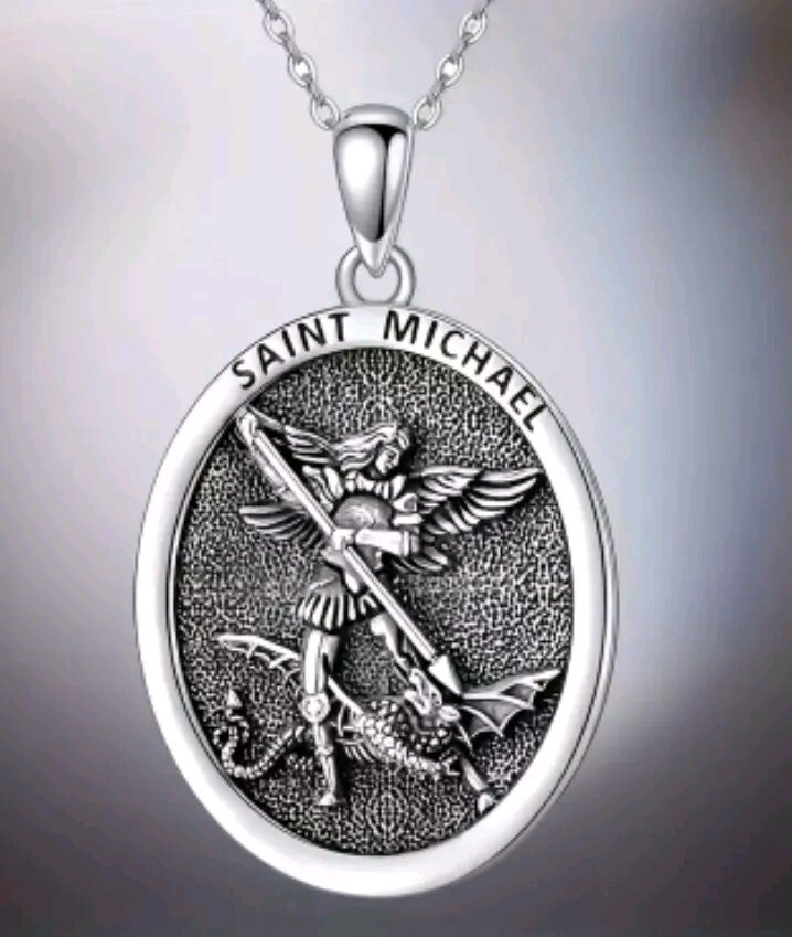 Cadena Acero Inoxidable Medalla Amuleto Protector Arcángel San Miguel Religión