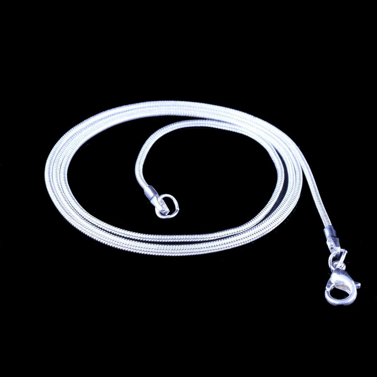 92.5% Silver Snake Chain Necklace – Great for Necklace Charms NEW Various Sizes
