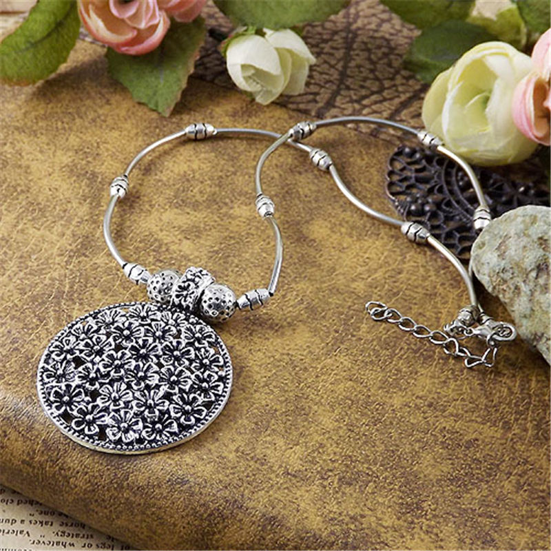 9 style Vintage Women’s Tibetan Silver Turquoise Beads String Pendant Necklace