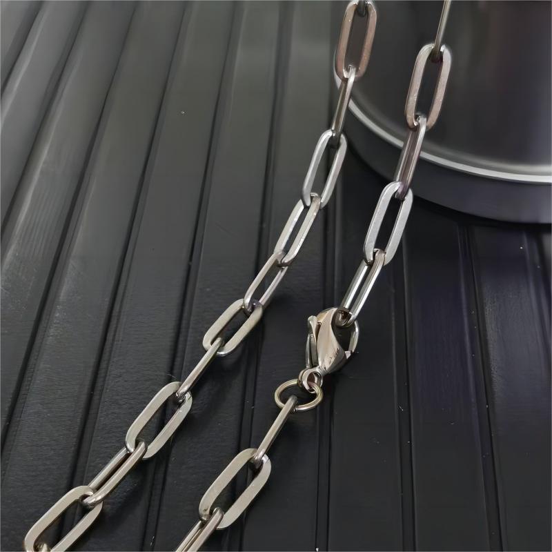 Pure Titanium O Chain Necklace 5.3mm Width Anti-allergy Men Women Jewelry Gift