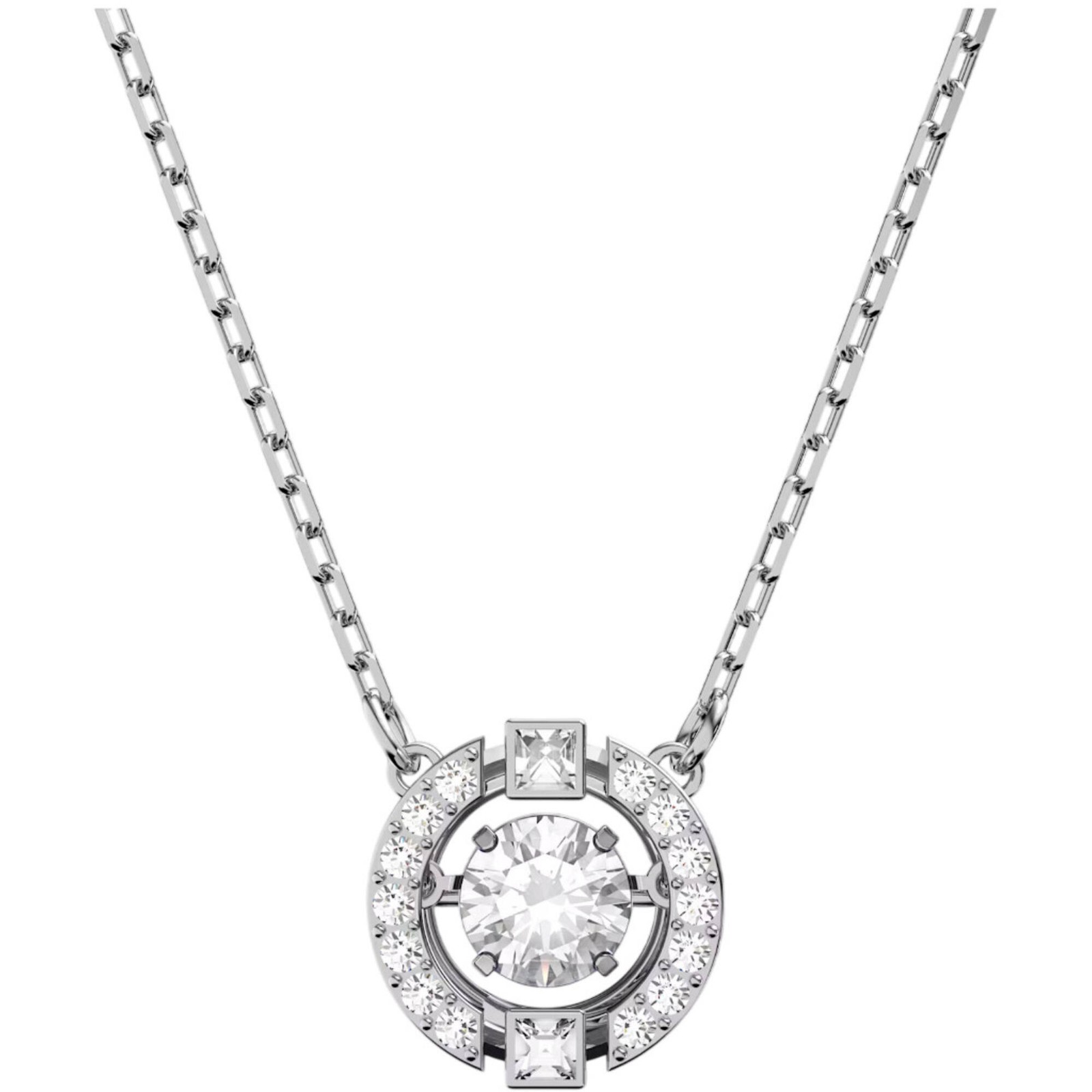 Swarovski Women’s Pendant Necklace Una Dancing Crystal Design Silver 5286137