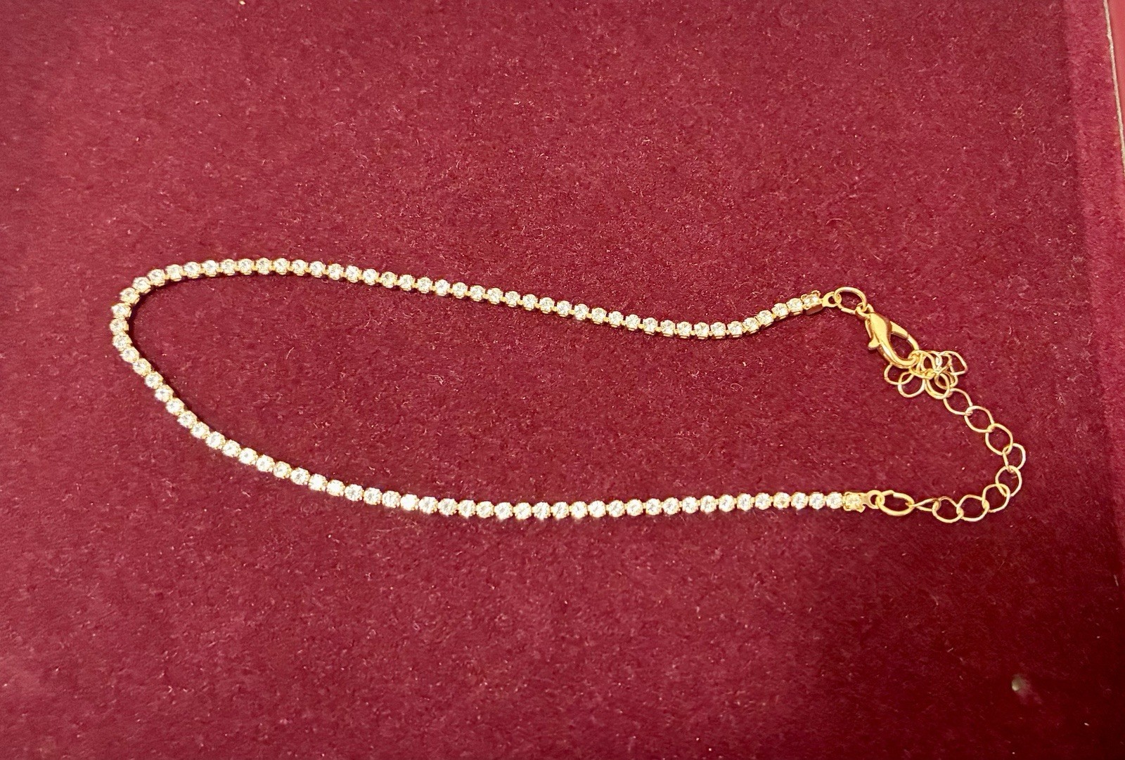 Persimmon Brass Gold-Tone Zirconia Tennis Anklet 9-12 in
