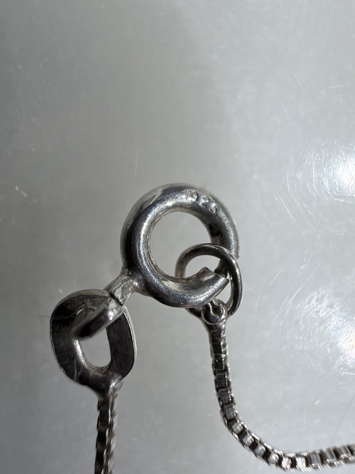 Dainty Silver Metal Box Chain Necklace, 18 in, Spring Ring Clasp