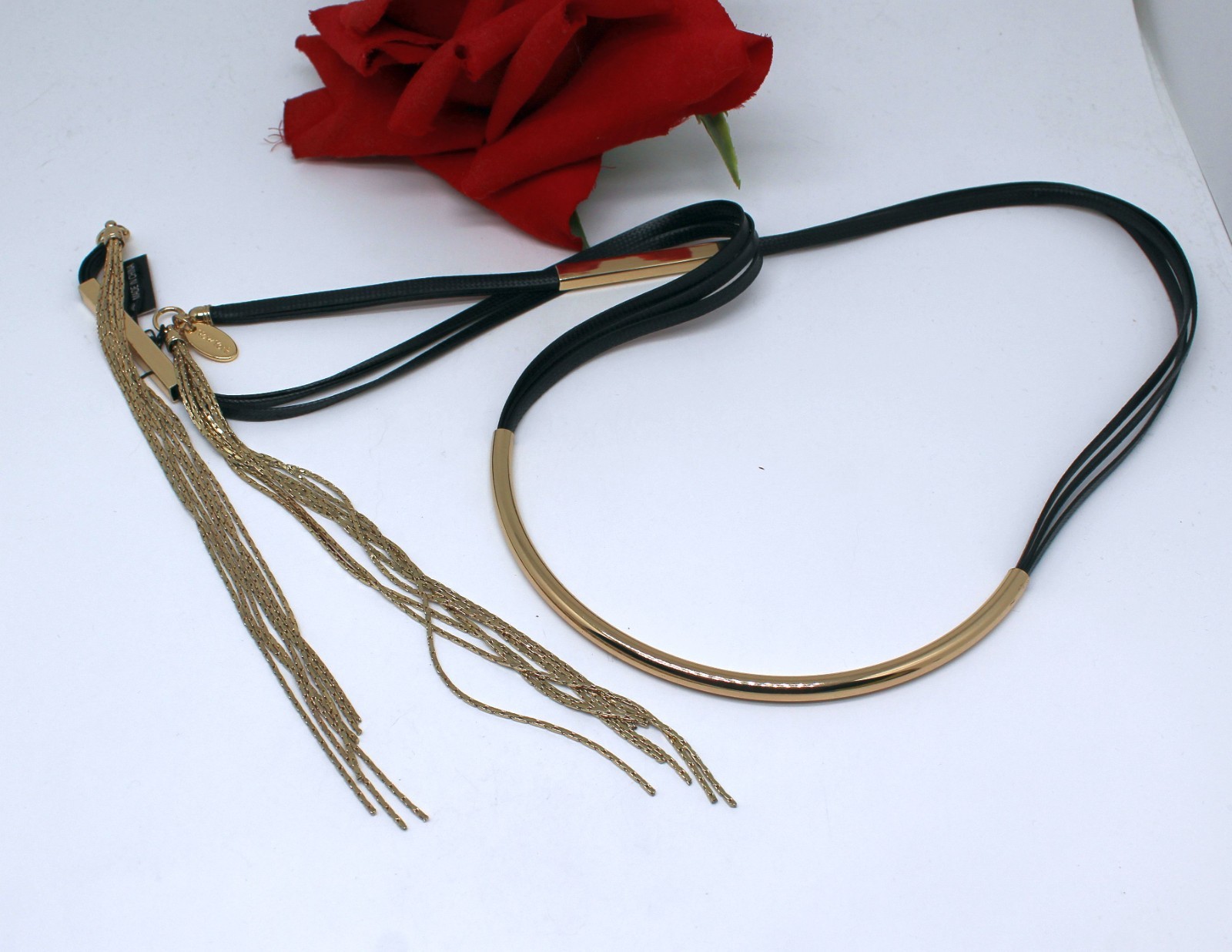 Cara New York Black & Gold tone Tassel Necklace CAT RESCUE