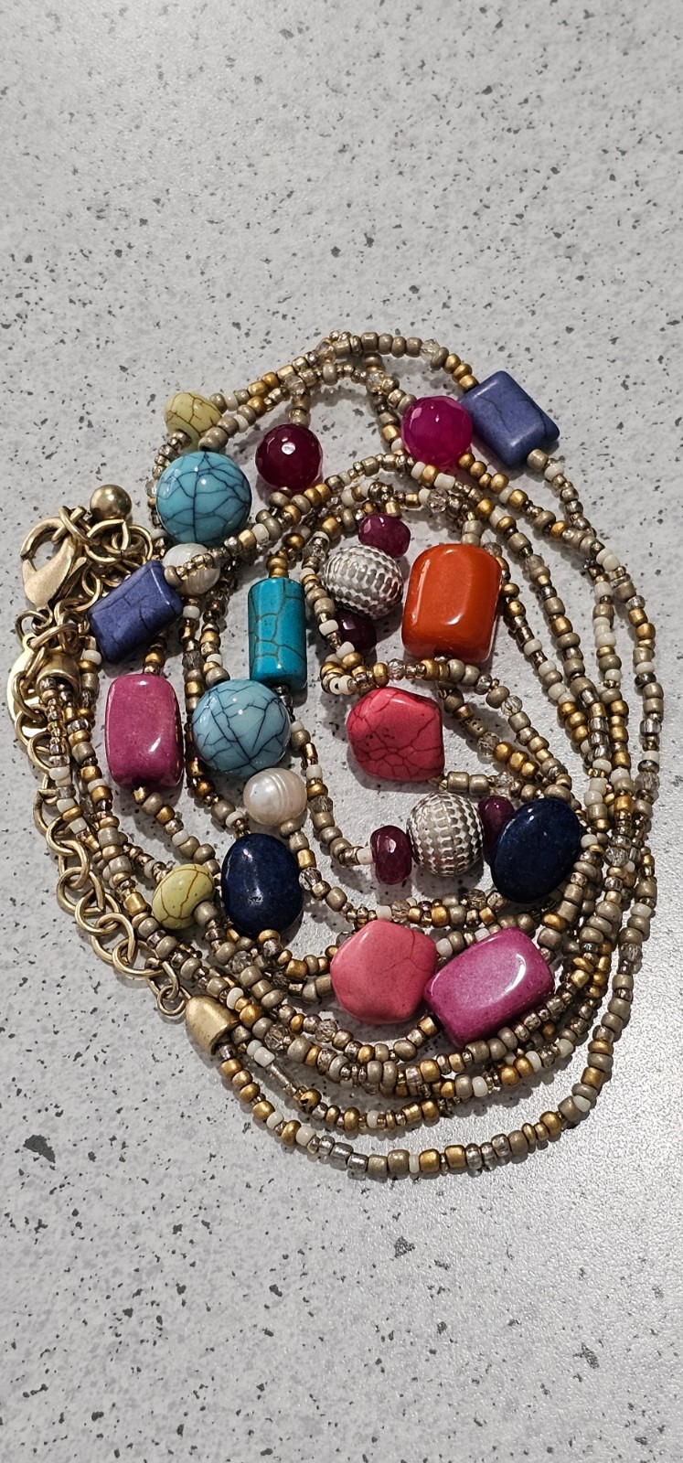 2 CHICOS NECKLACES MULTICOLOR BEADS EXCELLENT CONDITION 19 INCH. One price.