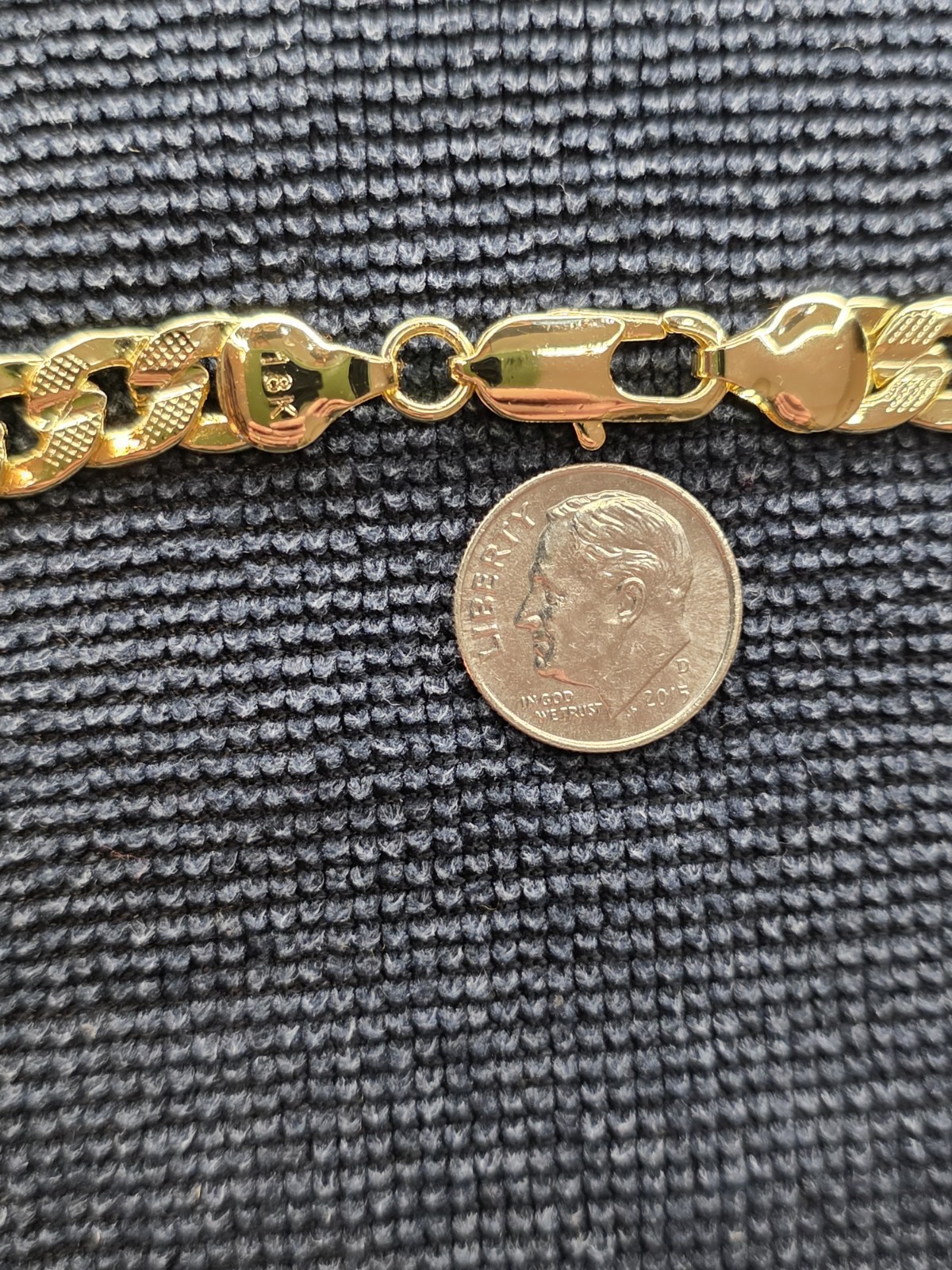 18K 24 Inch Gold Filled Cuban Diamond cut chain necklace