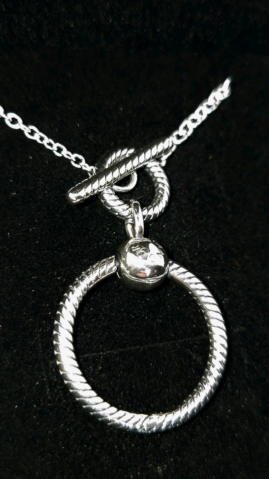 Authentic Pandora Necklace, O Pendant T Bar Necklace, #391157C00-50 W/ Box