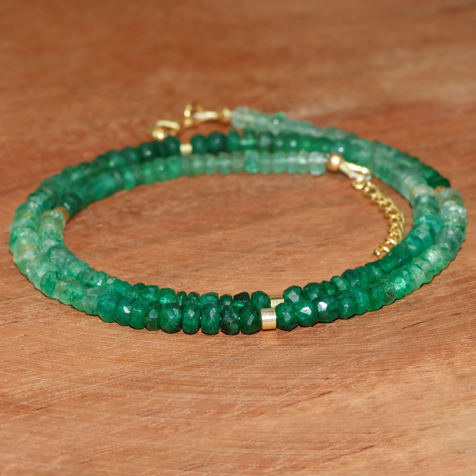 Green Emerald Gemstone Bead Necklace, Handmade Faceted Emerald Beads Necklace