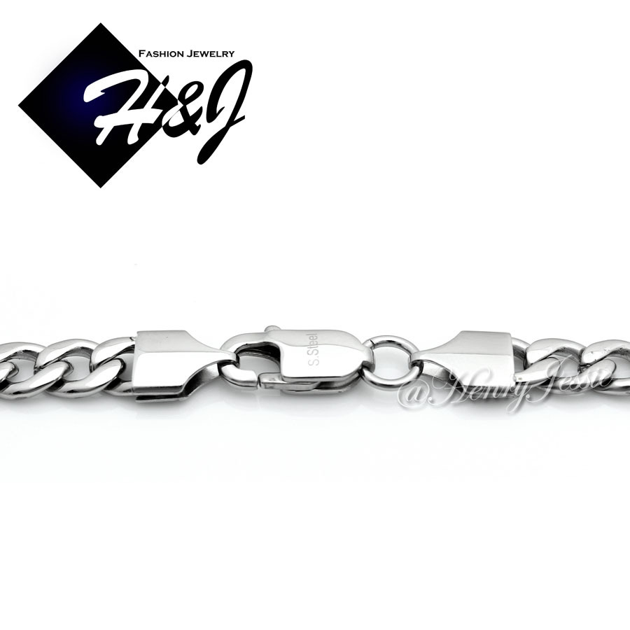 18″-40″MEN Stainless Steel 4/5/6/7/8.5/9.5/12mm Silver Cuban Curb Chain Necklace