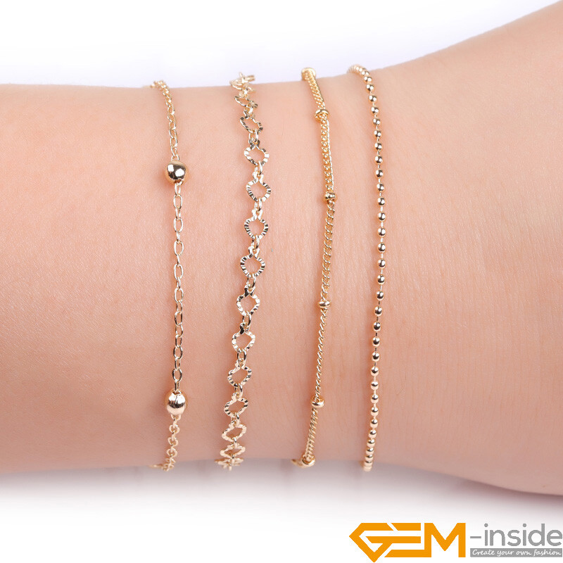 Yellow Gold Filled Classic Cable Necklace Chains Jewelry Making Finding 3 feet