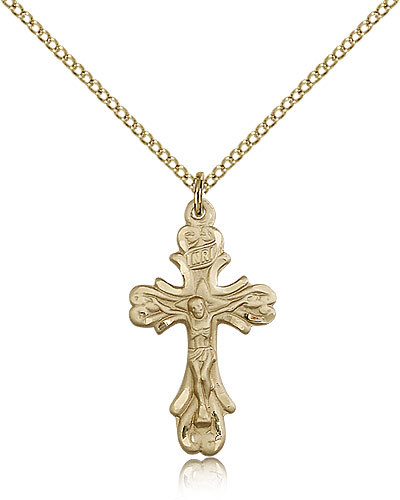 Gold Filled Crucifix Pendant For Women On 18 Chain – 30 Day Money Back Guara…