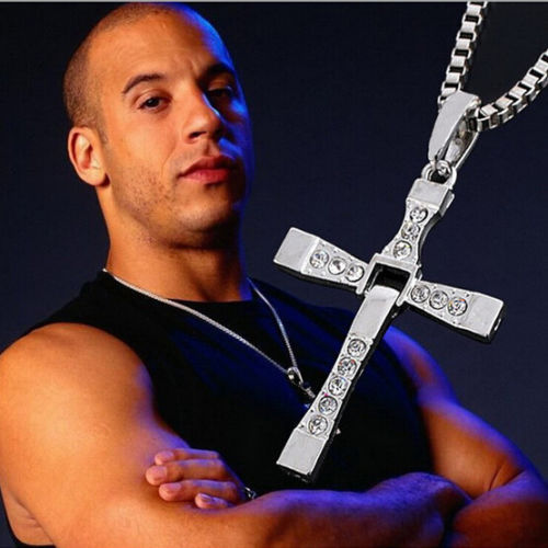 Fast and Furious Movie Dominic Toretto’s Cross CZ Necklace (Pendant + Chain)