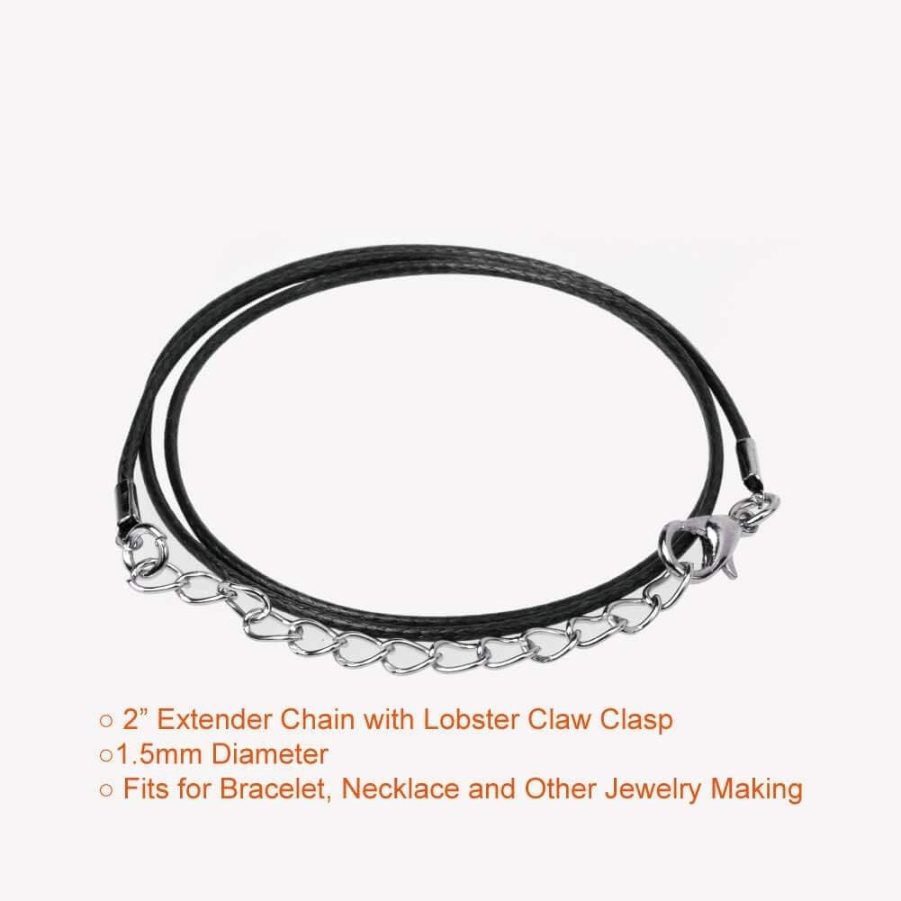 20pcs 22 Inches Black Waxed Necklace Cord with Clasp Bulk for Bracelet Necklace