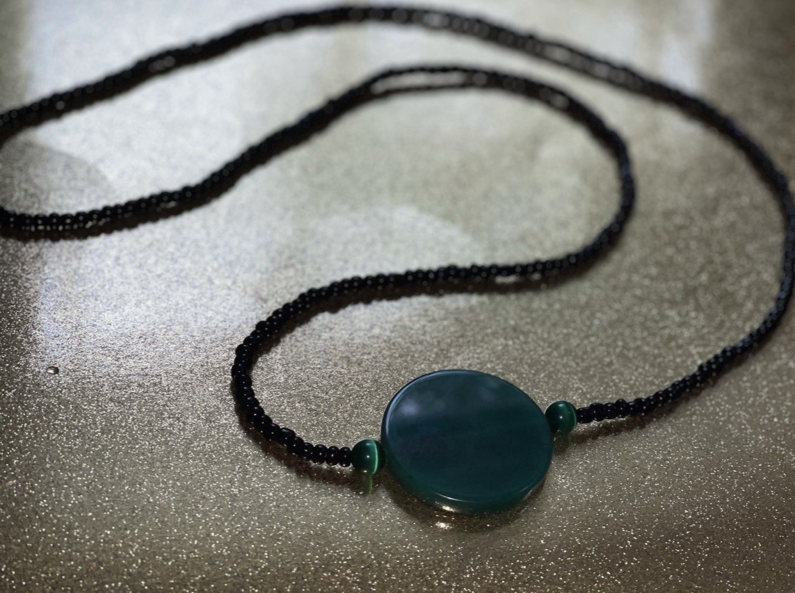 Handmade with love by yours truly KJT Designs co.Gorgeous Green Agate Necklace