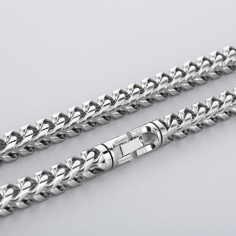 10mm 26” Mens Stainless Steel Large Punk Solid Braided knit Chain Necklace Huge