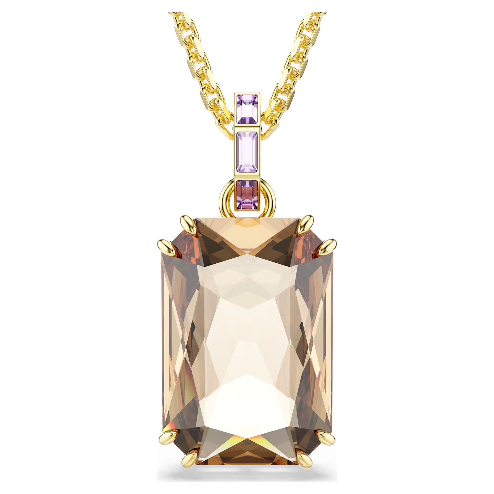 Swarovski Crystal Millenia Pendant Octagon Cut Caramel, Gold Tone Plated 5725752