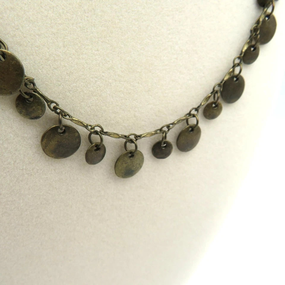 American Eagle Outfitters AE Disc Charm Dainty Layering 14″ Necklace Gold Tone