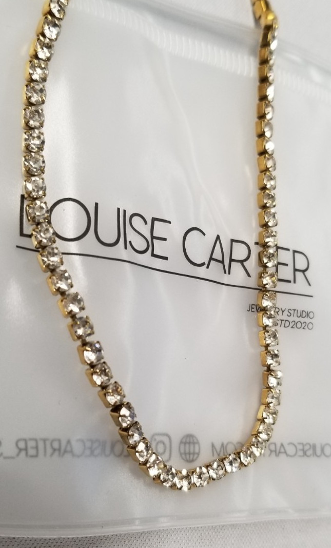 Louise Carter 18K Gold Plated Monaco Tennis Necklace 16″ + 2″