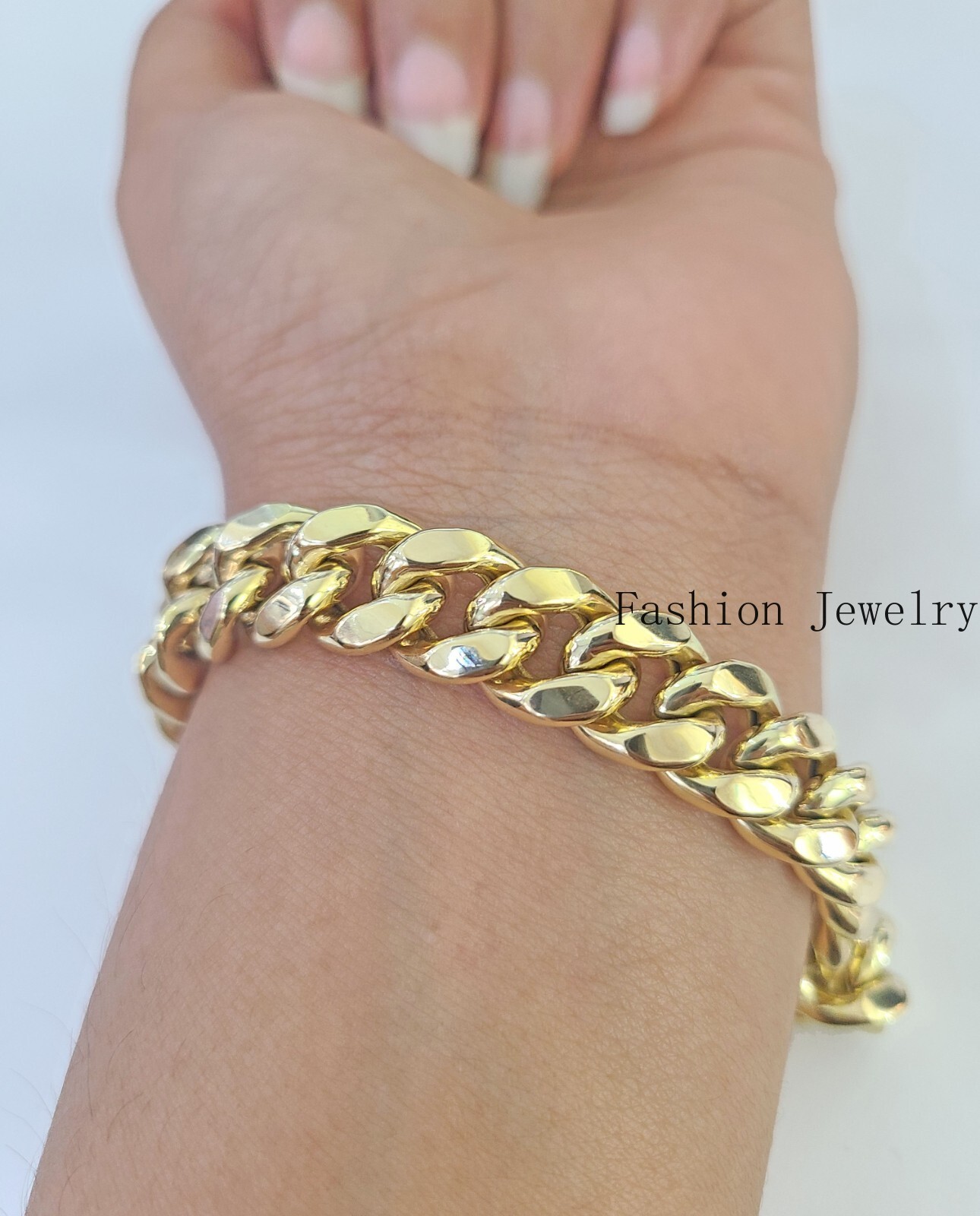 Real 14K Gold Bracelet Miami Cuban Link Yellow Gold Box Clasp 8″ Inch 11mm