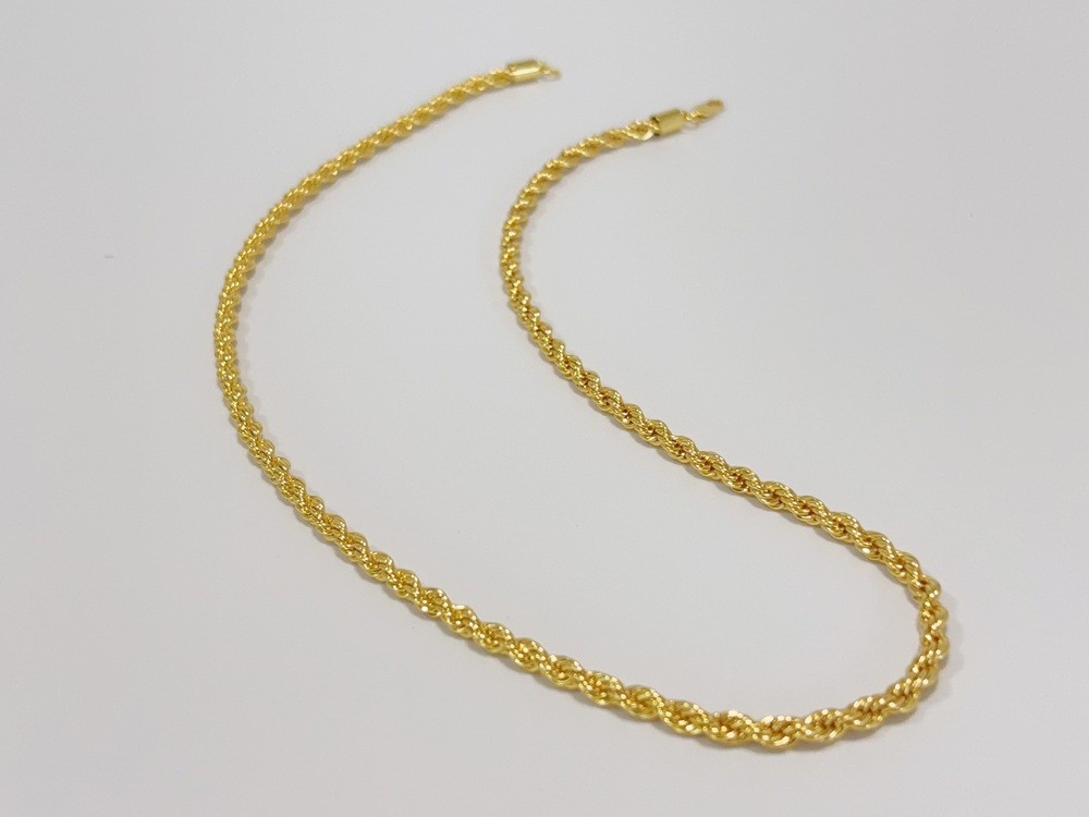 18K Yellow Gold Diamond Cut Rope Chain 5mm NecKlace Mens Womens 26″