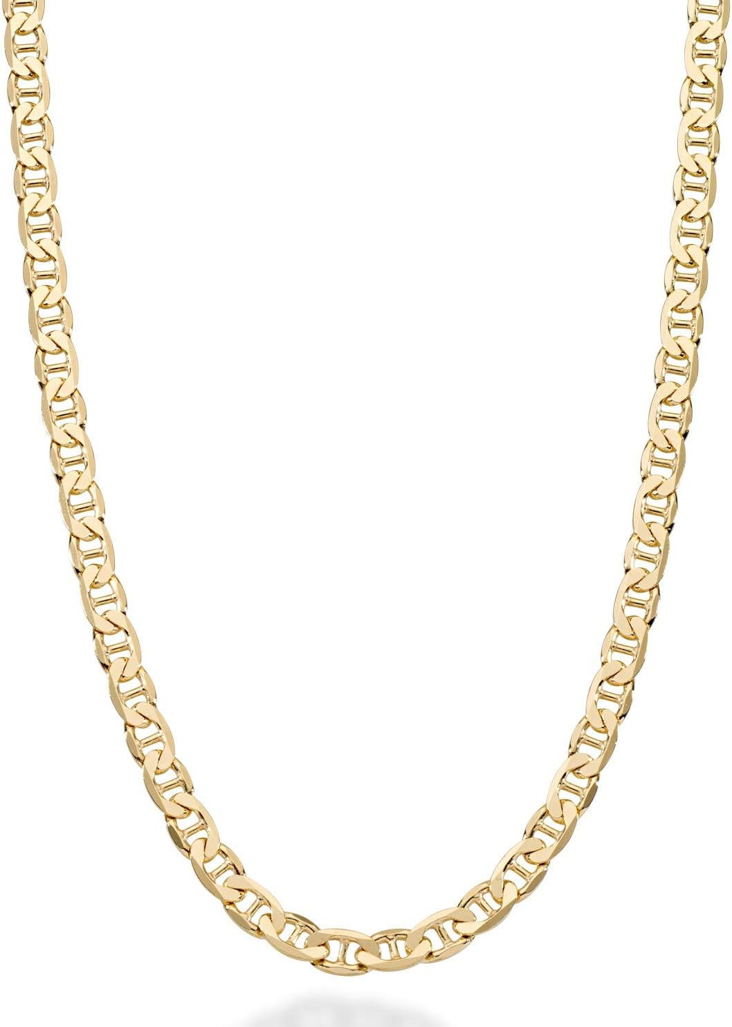 Italian 18K Gold Plated 925 Silver Mariner Chain Necklace for Men & Women