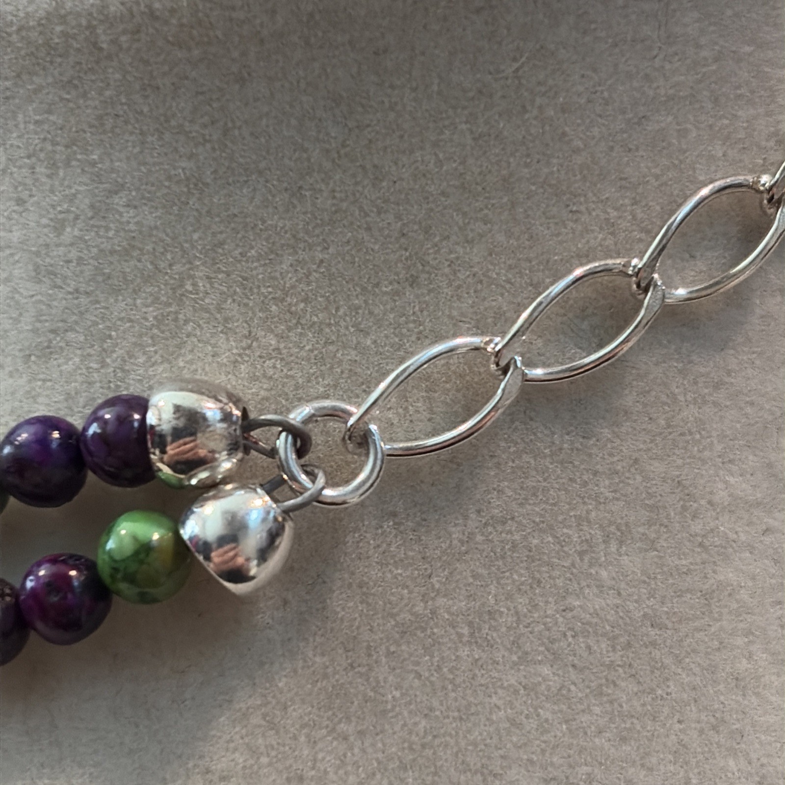 Jay King DRT Sterling 925 Zoisite Fluorite Bead Double Strand Necklace 19”