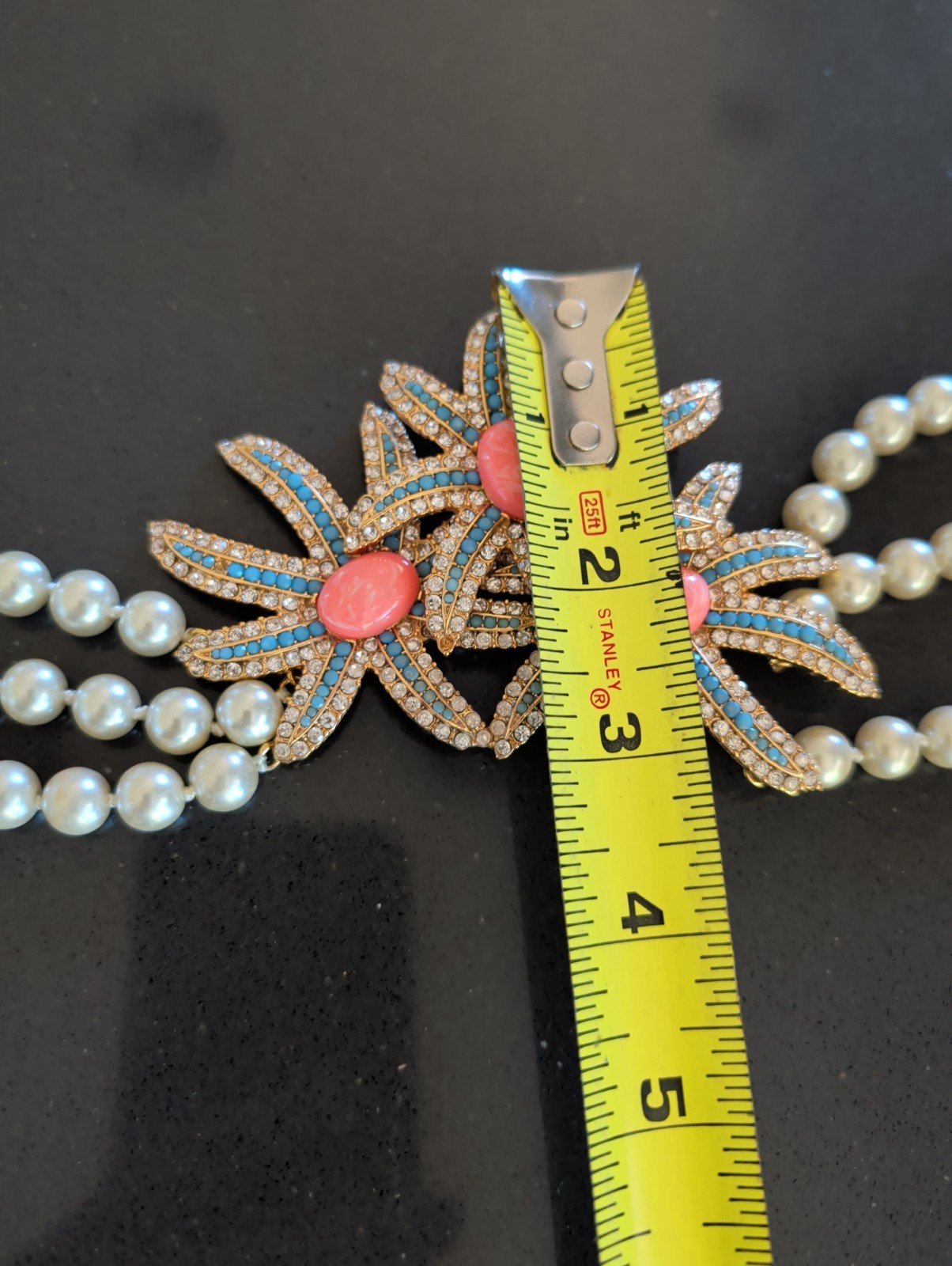 Joan Rivers Classics Collection Flower Pearl Statement 21″ Bib Necklace T30