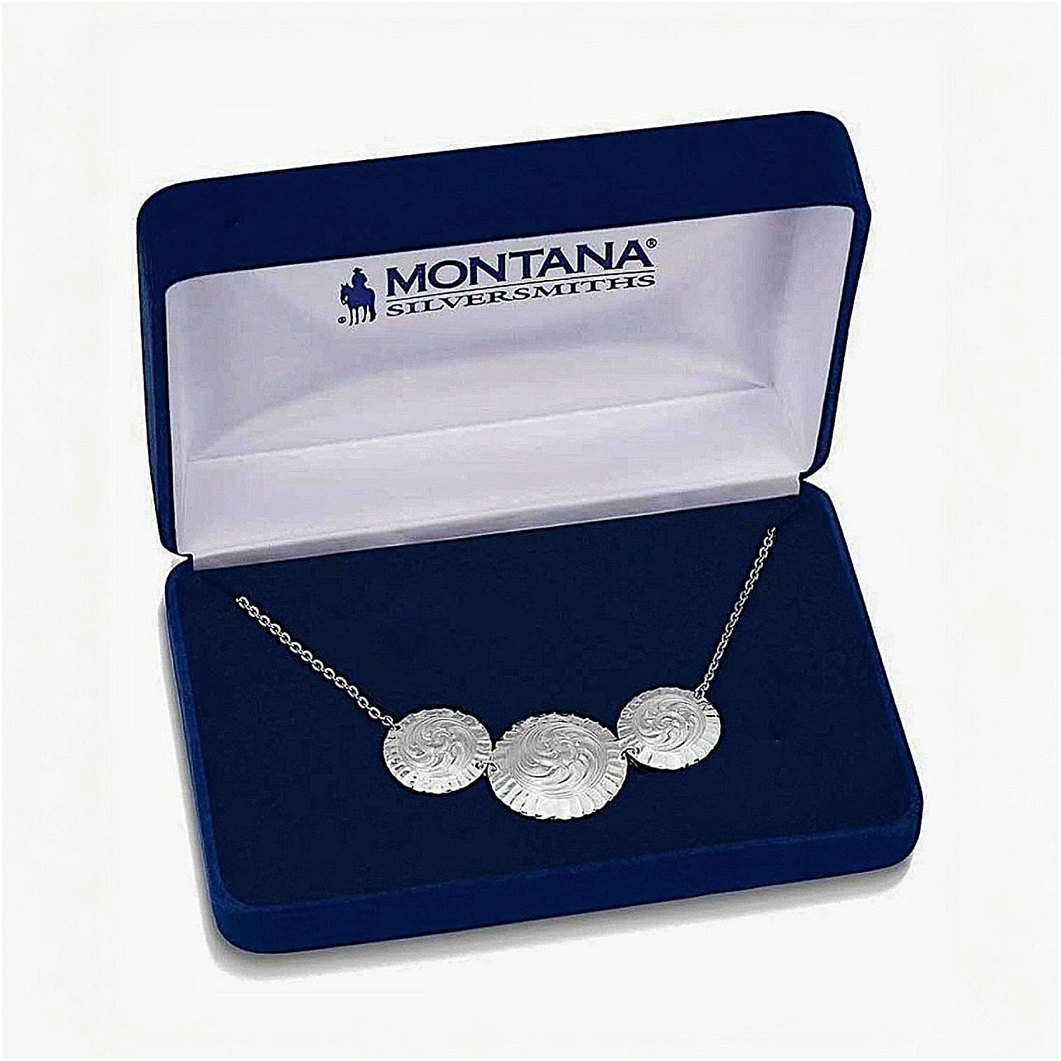 Montana Silversmiths Western Sundance Silver Concho Necklace Retail 95.00 New