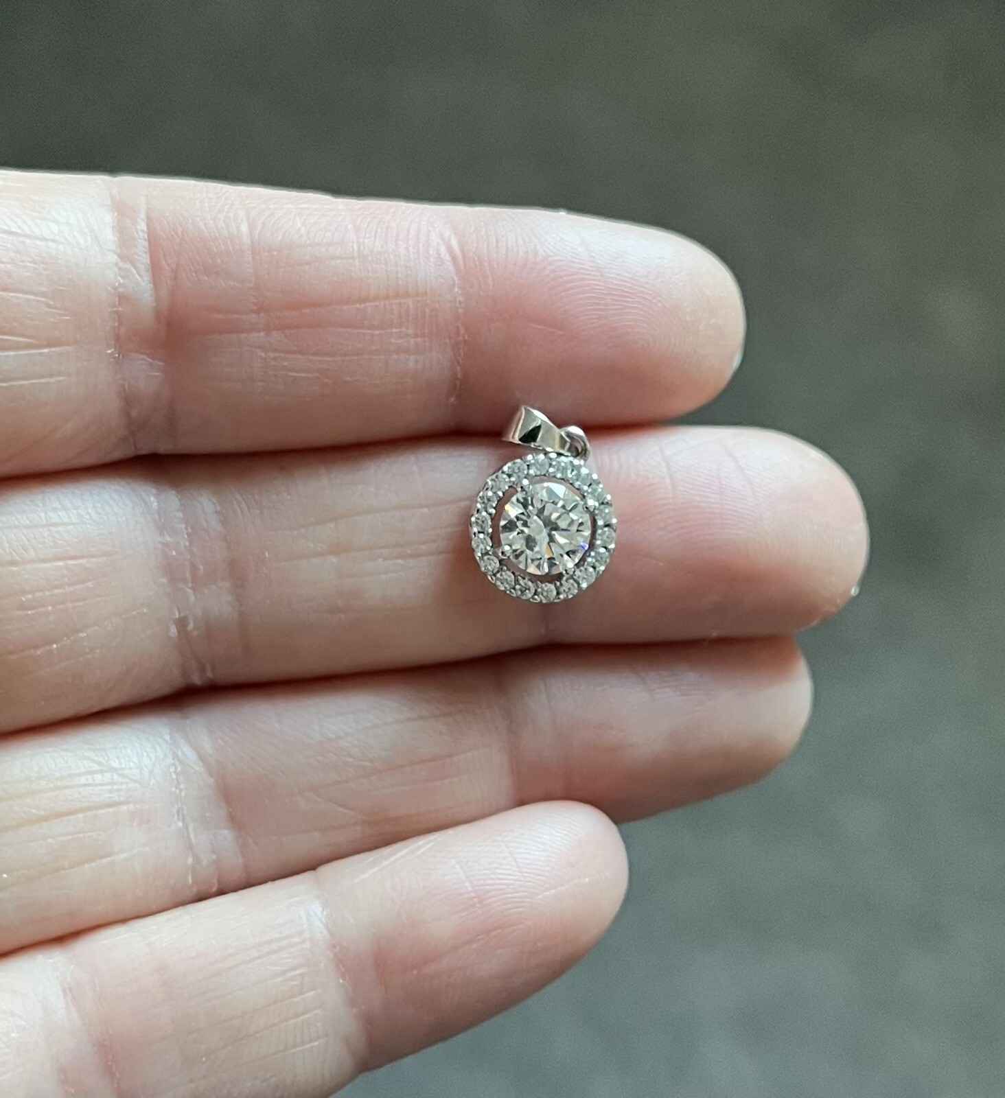 Sterling Silver And Cubic Zirconia Circular Pendant, Small Size, See Description