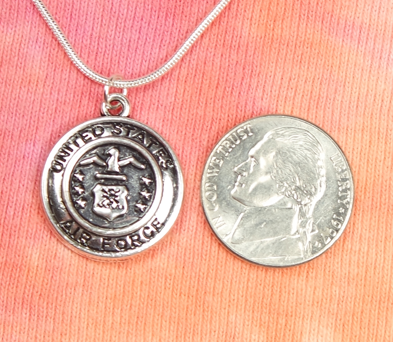 US Air Force Necklace, United States Military Service Charm Pendant Gift nb
