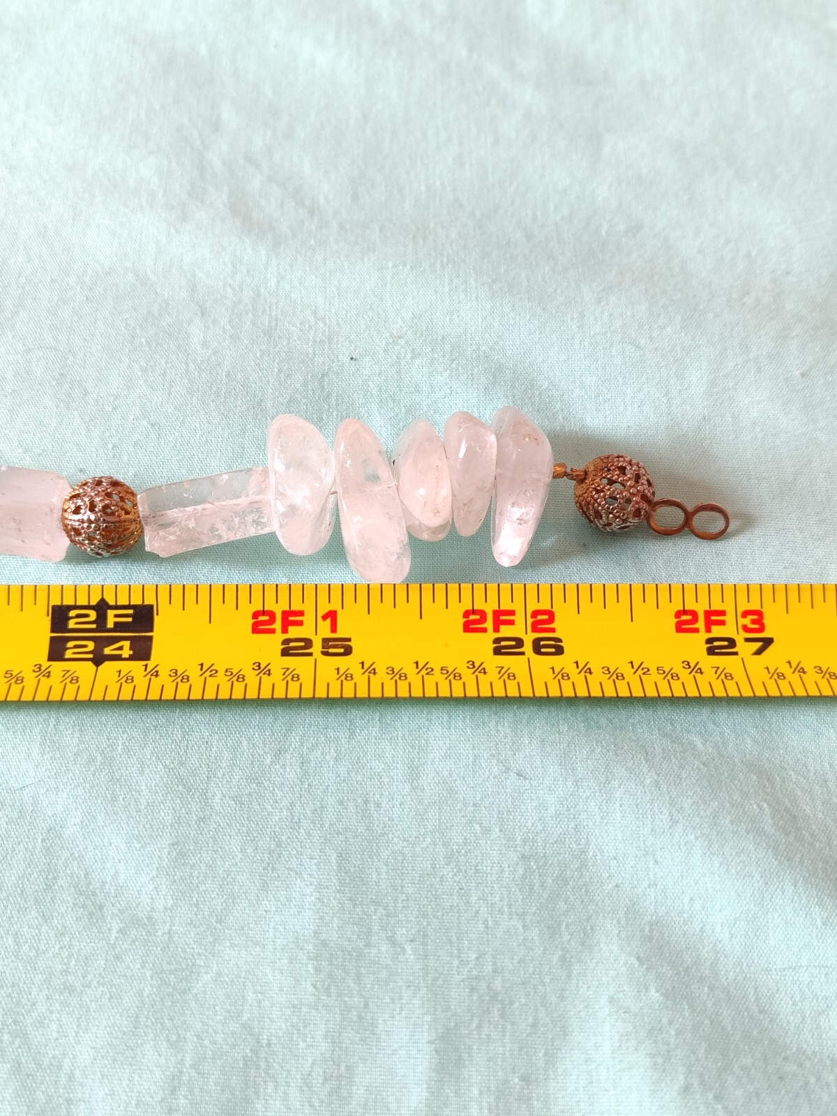 Boho Chunky Rock Quartz & Art Glass Necklace With Matching Earrings 27 In