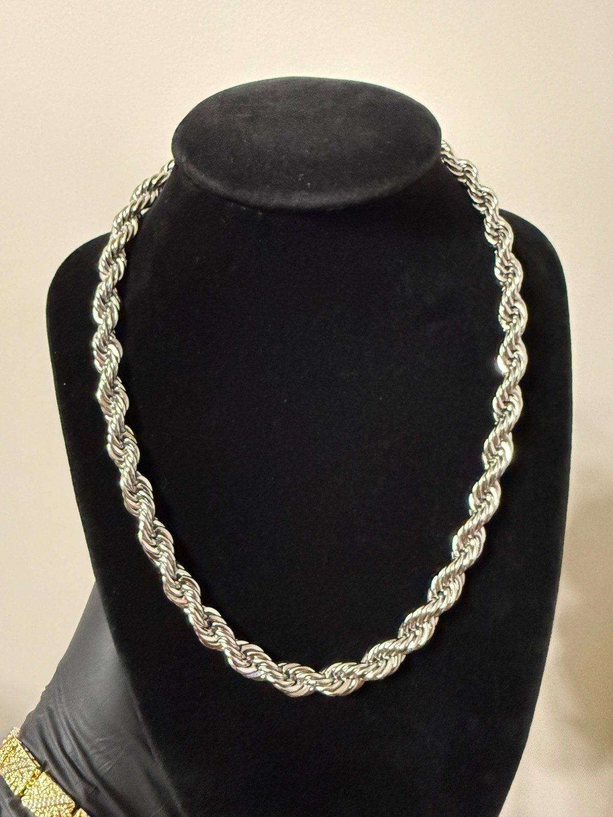 rope chain silver filled 18 inch 7.5mm lobster clasp the big boy